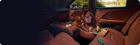 ARCFOX T5 rear seat with the screen in use