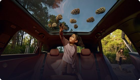 ARCFOX T5 panoramic roof from inside
