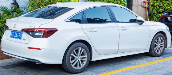 Honda Civic (eleventh generation) saloon, rear three-quarter
