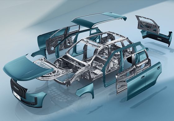 J5 body structure, exploded