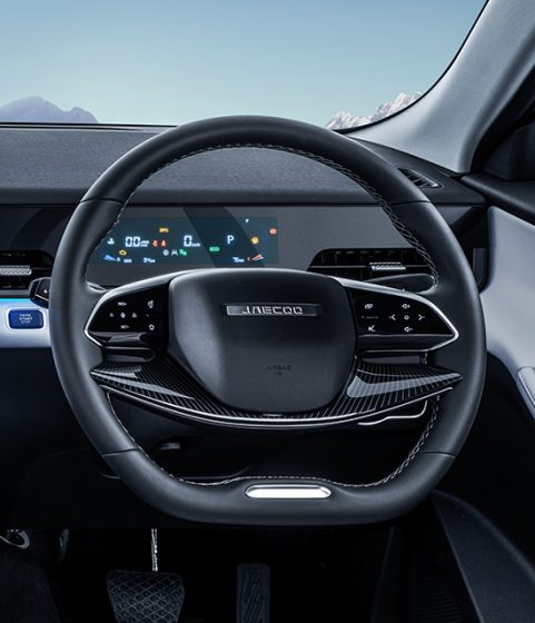 J5 steering wheel and instrument display