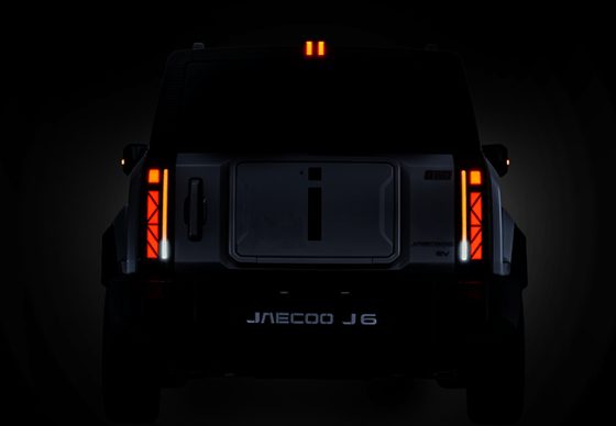 J6 rear lighting at night