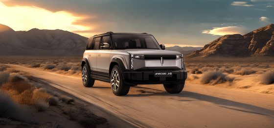 J6 in desert country at sunset
