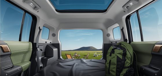 J6 cabin with the rear seats folded