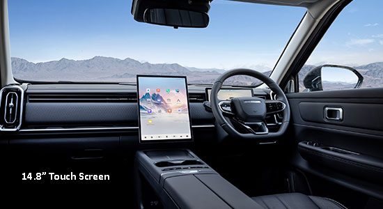 J7 dashboard and 14.8-inch touchscreen