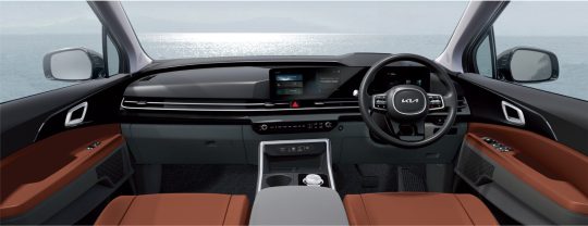 Kia Carnival cabin, eleven seats across four rows