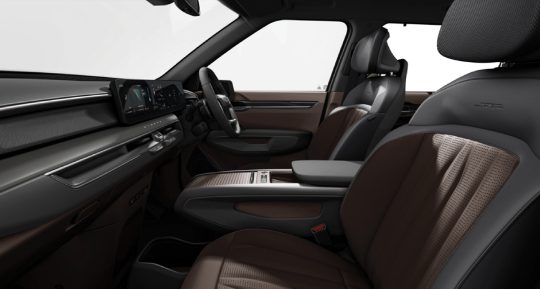 Kia EV9 brown interior trim