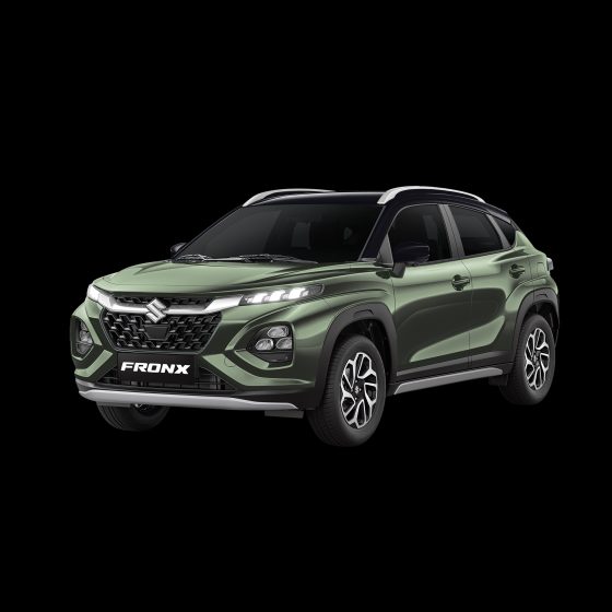 Suzuki Fronx in Jungle Green with a black roof