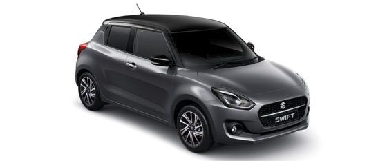 Suzuki Swift in Mineral Grey with a black roof