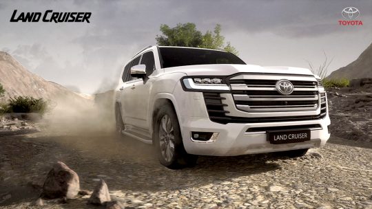 Toyota Land Cruiser 300 on rough ground
