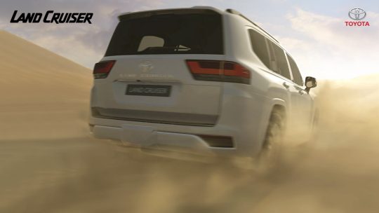 Toyota Land Cruiser 300, rear, on sand